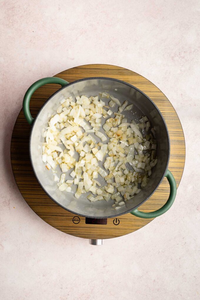 sautéing onion for butternut squash soup