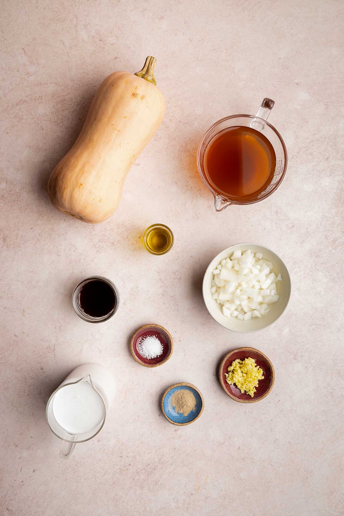 ingredients for butternut squash soup with coconut milk