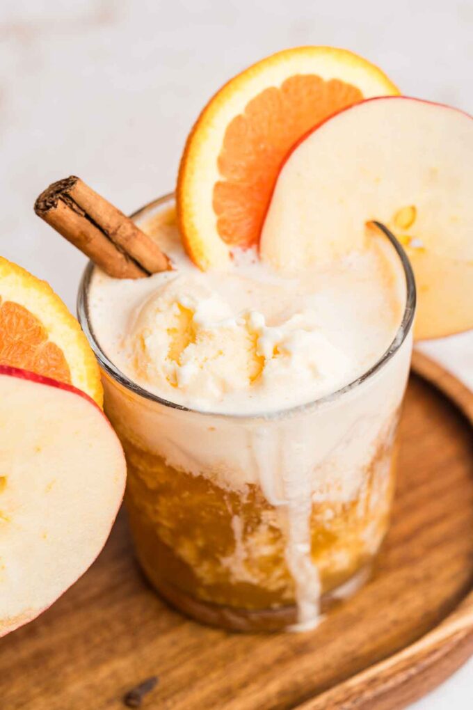apple cider punch with garnishes
