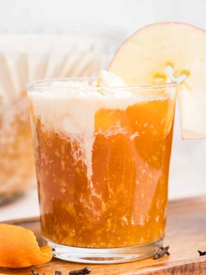 close up of mulled apple cider punch