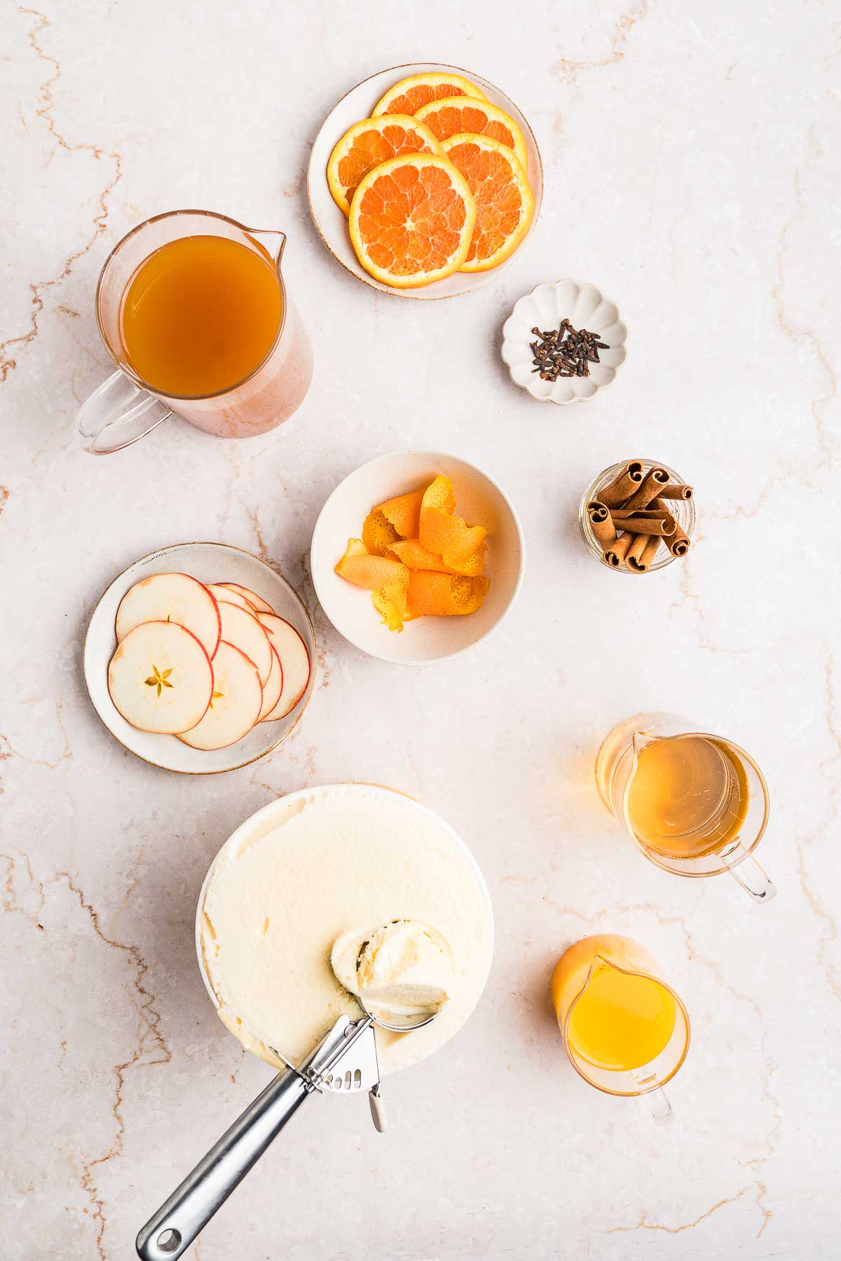 ingredients for apple cider punch