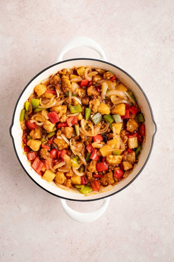 sweet and sour tofu ready to serve