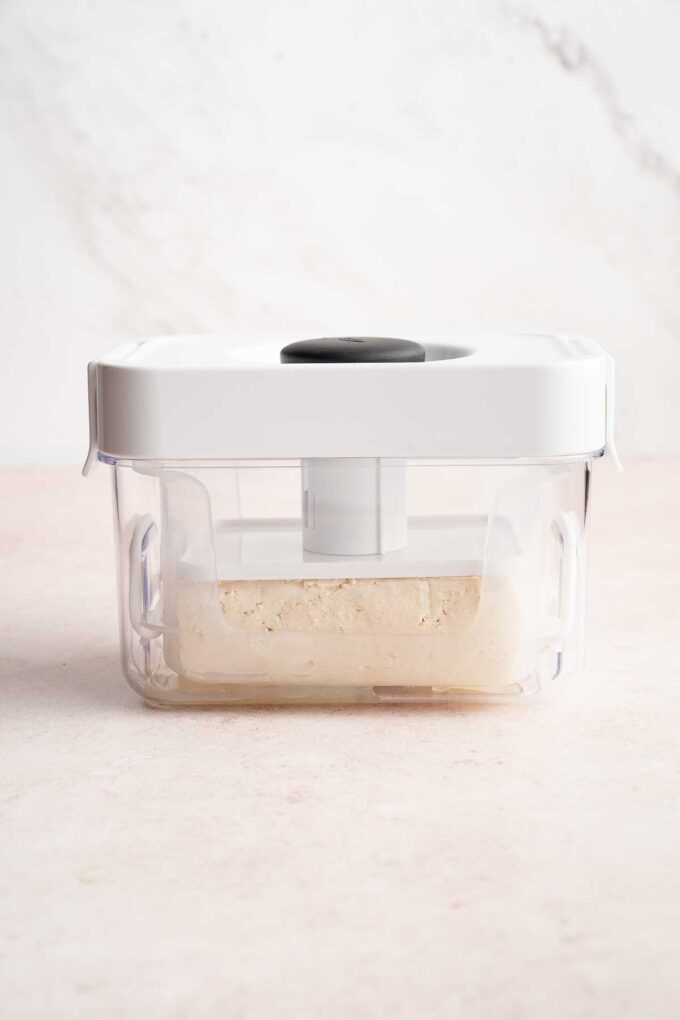 pressing tofu for sweet and sour tofu