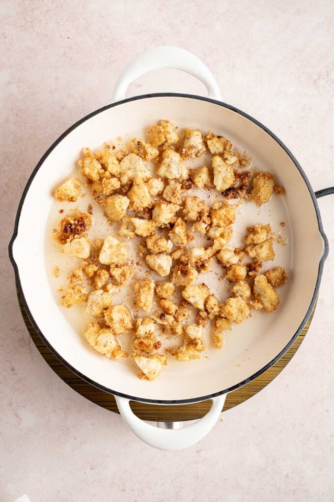 cooking tofu until golden for sweet and sour tofu